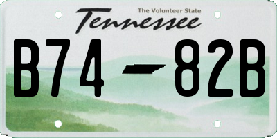 TN license plate B7482B