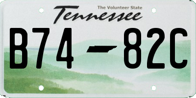 TN license plate B7482C