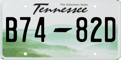 TN license plate B7482D