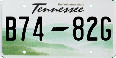 TN license plate B7482G