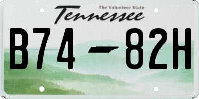 TN license plate B7482H