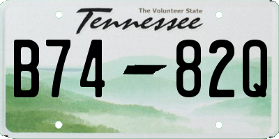 TN license plate B7482Q