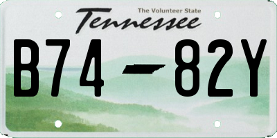 TN license plate B7482Y
