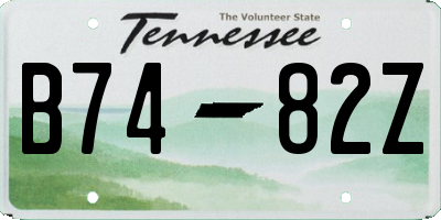 TN license plate B7482Z