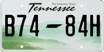 TN license plate B7484H