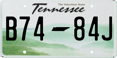 TN license plate B7484J