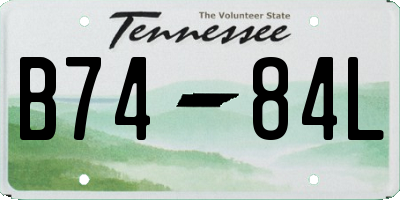 TN license plate B7484L