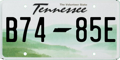 TN license plate B7485E