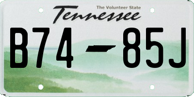TN license plate B7485J