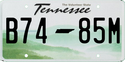 TN license plate B7485M