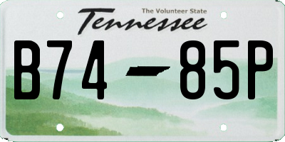 TN license plate B7485P