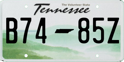 TN license plate B7485Z