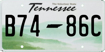 TN license plate B7486C
