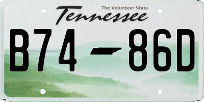 TN license plate B7486D