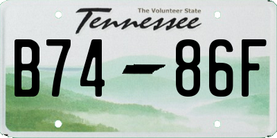 TN license plate B7486F