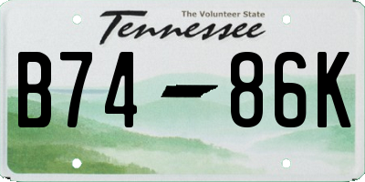 TN license plate B7486K