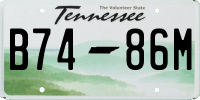 TN license plate B7486M