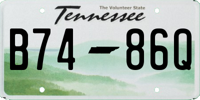 TN license plate B7486Q