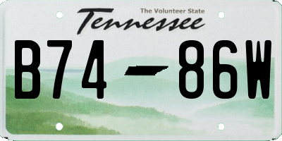 TN license plate B7486W