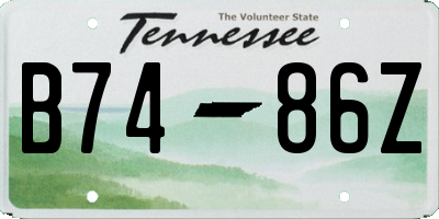 TN license plate B7486Z