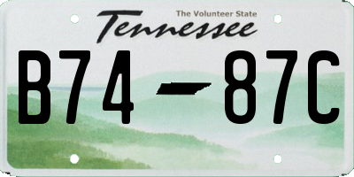 TN license plate B7487C
