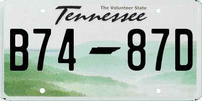 TN license plate B7487D