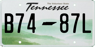 TN license plate B7487L