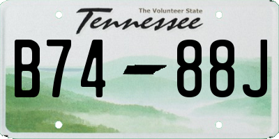 TN license plate B7488J