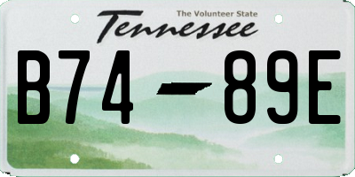 TN license plate B7489E