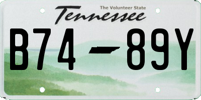 TN license plate B7489Y