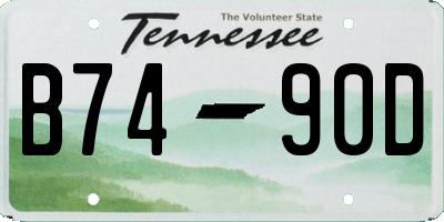 TN license plate B7490D