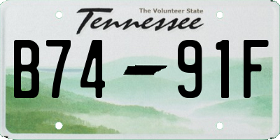 TN license plate B7491F