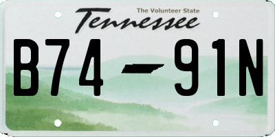 TN license plate B7491N