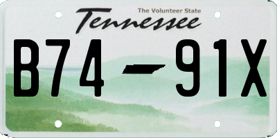 TN license plate B7491X
