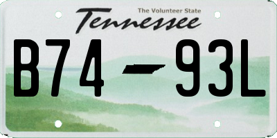 TN license plate B7493L