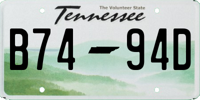 TN license plate B7494D