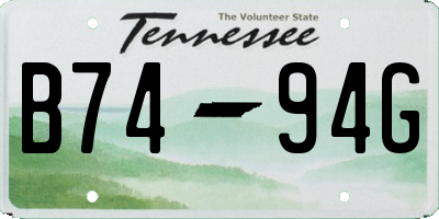 TN license plate B7494G