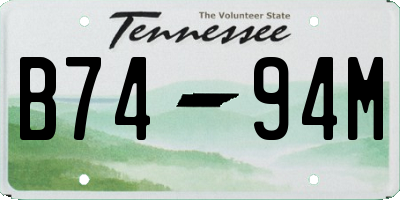 TN license plate B7494M
