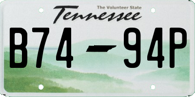 TN license plate B7494P