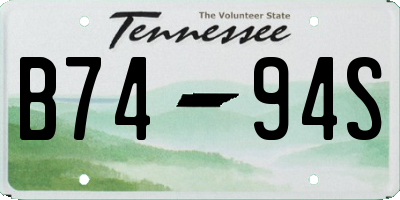 TN license plate B7494S