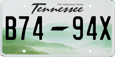 TN license plate B7494X