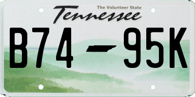 TN license plate B7495K