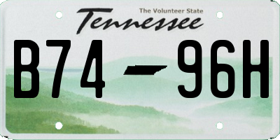 TN license plate B7496H