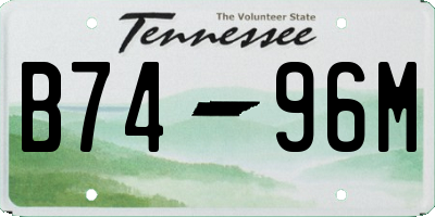 TN license plate B7496M