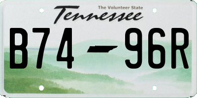 TN license plate B7496R