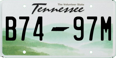 TN license plate B7497M