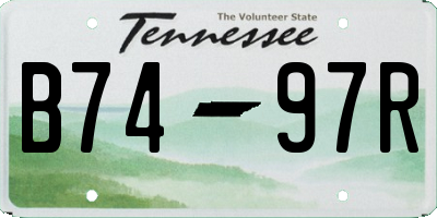 TN license plate B7497R