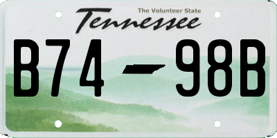 TN license plate B7498B
