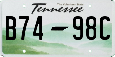 TN license plate B7498C