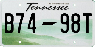 TN license plate B7498T